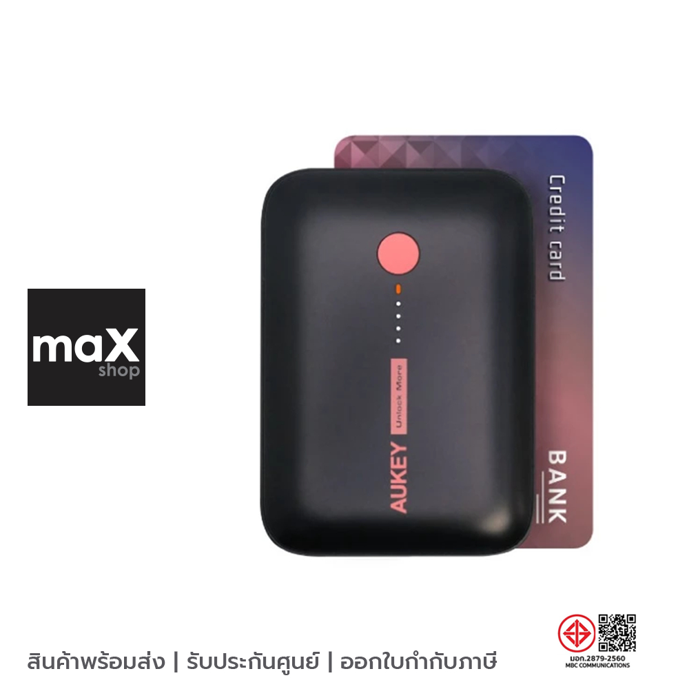 AUKEY แบตเตอรี่สำรอง Mini Powerbank 10,000 mAh PD 20W SCP 22.5W  สีดำ ชมพู รุ่น PB-Y55