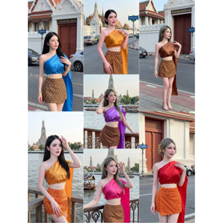 💕ShopBypuy💕ชุดไทยใส่เล่นสงกรานต์สไบ+กระโปรง