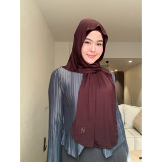 N Able Airy tech wavy shawl  ฮิญาบติดอินเนอร์สไตล์ผ้าพันยาวพ…