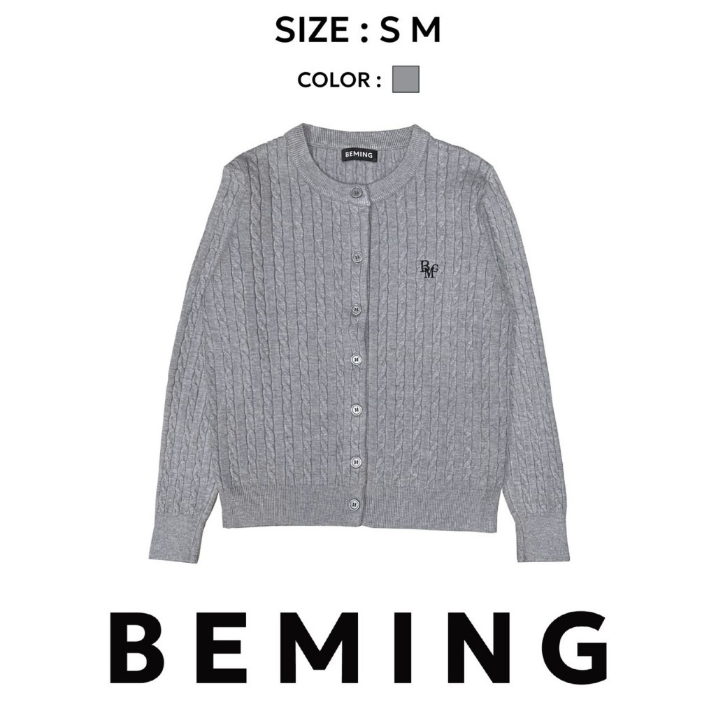 ส่งต่อเสื้อ🐘Bemingtop643- BMG Knit Cardigan  ดีเทลงานคล้ายเสื้อลูน่า สีเทา SIZE S ⚽️