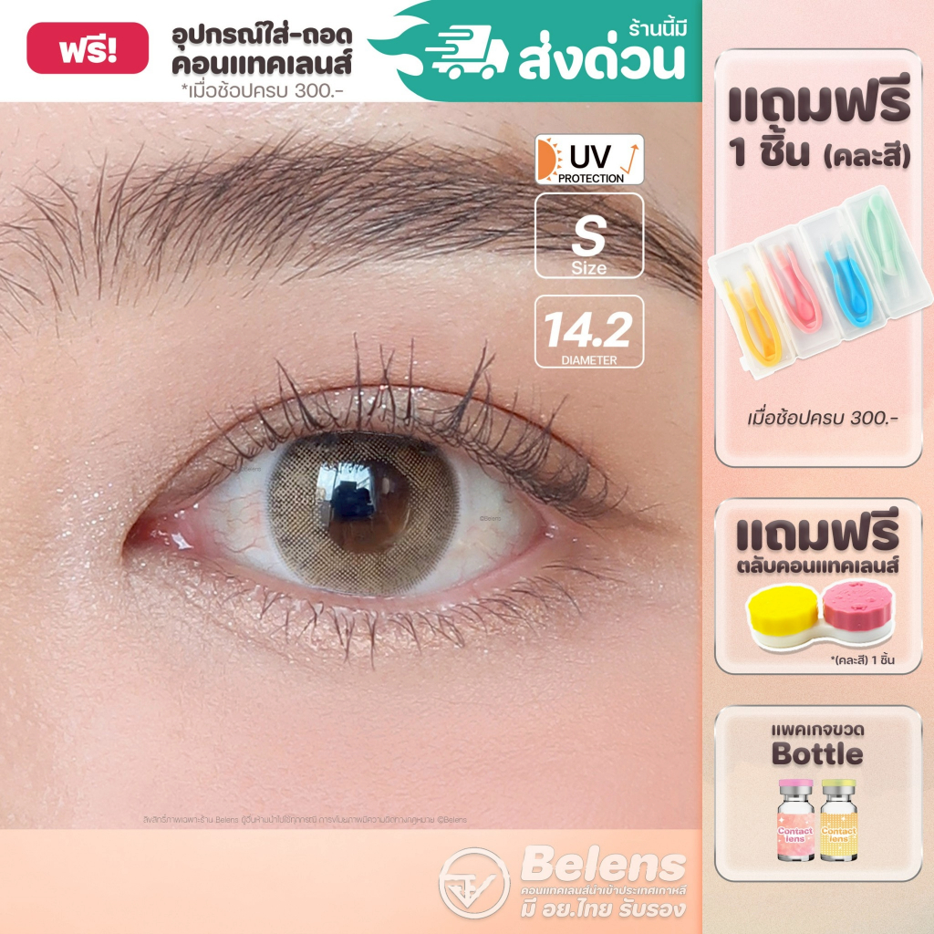 💥[ แถมตลับ Food grade ] Sheer (Brown) ค่าสายตา 0.00-10.00 คอนแทคเลนส์