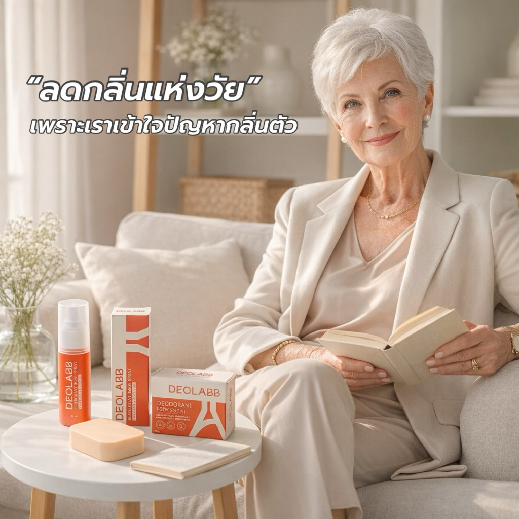 สบู่ลดกลิ่นแห่งวัย 40+ ลดกลิ่นแก่ สารสกัดจากลูกพลับญี่ปุ่น [ DEOLABB ดีโอแล็บ ]