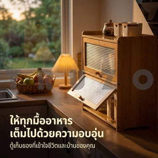 TRUZO ตู้เก็บของ ตู้ครัว ชั้นวางกันฝุ่น ชั้นวางแก้ว ชั้นวางจาน กล่องเก็บของ อเนกประสงค์ ตู้เก็บของกระจกใส