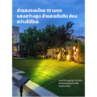 YOWXII โคมไฟปักดิน ติดผนังโซล่าเซลล์ ไฟปักสนาม ไฟสวน ไลท์โซล่าเซลล์ แสงวอร์ม พลังงานแสงอาทิตย์