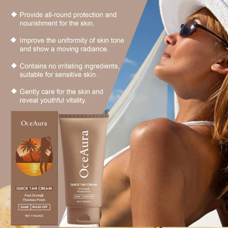 OceAura ครีมทาผิวแทน Tanning Cream ครีมทาผิวให้เป็นสีแทน สําหรับผิวแทน ผิวแทน สีน้ําตาล Sunless Bath Tanning
