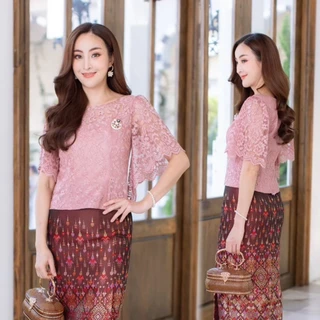 67072 เสื้อลูกไม้ (รุ่นสุนันทา) ทรงแขนระบาย Sunsmile Clothing Women ผู้หญิง