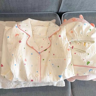 จุดคลื่นสี ชุดนอน รูปแบบที่วัยรุ่นชอบ ยอดขายสูง เสื้อแขนสั้น…