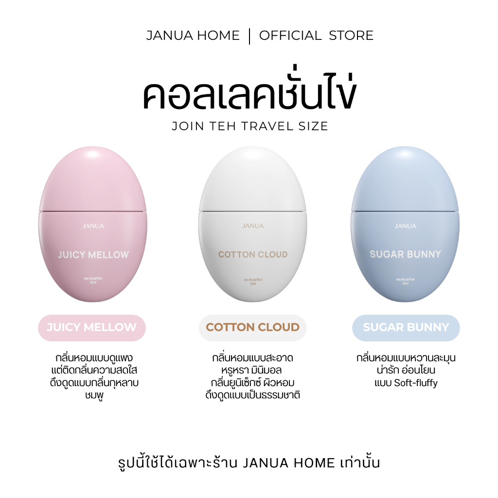 New Collaection น้ำหอมแจนยัวร์คอลไข่ THE TRAVEL SIZE (ขนาด 15ml.)
