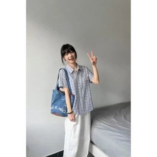 เสื้อเชิ้ตลายสก็อต ดำ ขาว ผ้าคอตตอน นุ่ม ลื่น ใส่สบาย งานไทย พร้อมส่ง BY MINIMAL CLUB