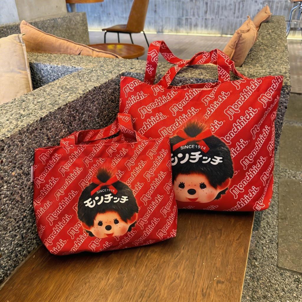 【🚚พร้อมจัดส่ง】กระเป๋าผ้าแคนวาส Monchhichi กระเป๋าหิ้วขนาดใหญ่ ถุงช้อปปิ้งแบบลำลอง กระเป๋าสะพายไหล่ Monchhichi