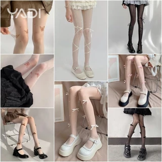 【YADI】พร้อมส่ง ถุงน่องลายตาข่าย ลูกไม้ บาง สไตล์เกาหลี Lolita Bow ผู้หญิง แฟชั่นสําหรับผู้หญิง ❤️🔥
