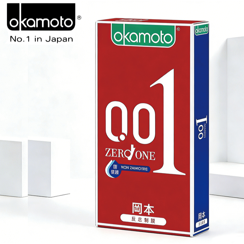 Okamoto 001 ถุงยางอนามัย ขนาด 54 มม ความบาง 0.01 มิลลิเมตร ของแท้ ส่งตรงจากญี่ปุ่น