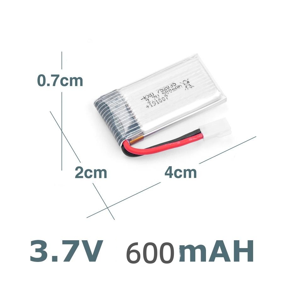 3.7V 600mAh แบตเตอรี่โดรน อุปกรณ์เสริมโดรน แหล่งจ่ายไฟ แบตเตอรี่ลิเธียมแบบชาร์จไฟได้