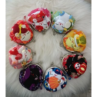(สินค้าพร้อมส่งจากไทย)กระเป๋าใส่เหรียญเสริมโชคลาภ,แมวนำโชคตามความเชื่อสไตล์ญี่ปุ่น