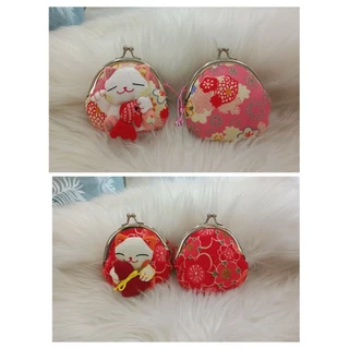 (สินค้าพร้อมส่งจากไทย)กระเป๋าใส่เหรียญเสริมโชคลาภ,แมวนำโชคตามความเชื่อสไตล์ญี่ปุ่น