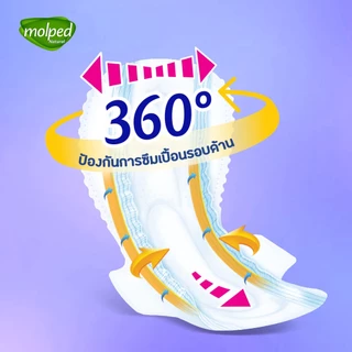 Molped โมลเพด ซูเปอร์ไนท์ ผ้าอนามัย สำหรับกลางคืน แบบมีปีก 35 ซม. จำนวน 4 ชิ้น