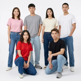 เสื้อยืดยูนิเซ็กส์ แขนสั้น คอกลม ผ้านุ่ม สีพื้น ไซส์ใหญ่ ใส่สบาย ทุกวัน