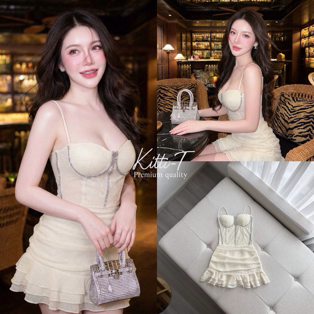 Chalin | S145 - Set (2)เสื้อbodysuit +กระโปรง ชุดเซตสไตล์คุณหนูสุดเซ็กซี่แบบพี่คนสวย