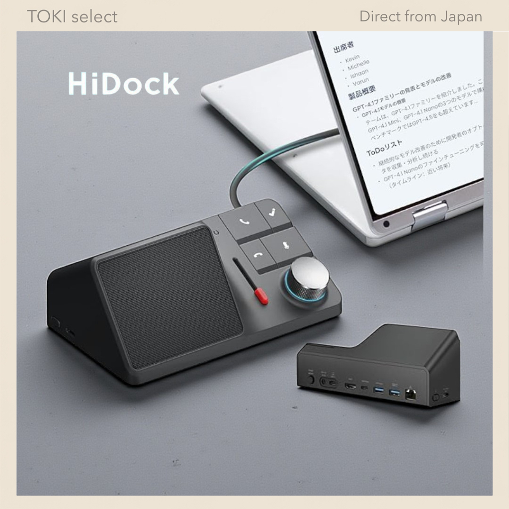 HiDock H1E 8-in-1 USB-C Docking Station with AI Voice Recorder, Noise Canceling Speaker, 4K HDMI, 83