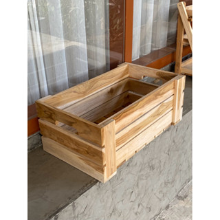 ลังไม้เก็บของ กล่องไม้ ไม้สักคุณภาพดี (30x50x20)