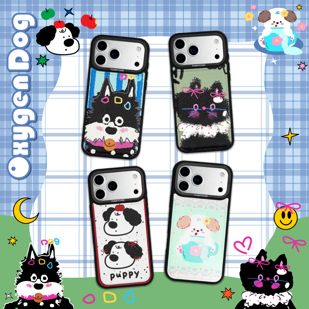 Oxygendog case เคสไอโฟน เคสหนัง ลายการ์ตูน For ipone 17promax 17Pro 17 16ProMax 16 15ProMax 15 14 13