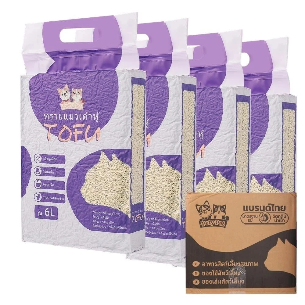ทรายแมวเต้าหู้ PetyPet ออร์แกนิค 100% จับตัวเป็นก้อนเร็ว ใช้งานง่าย #Cat litter