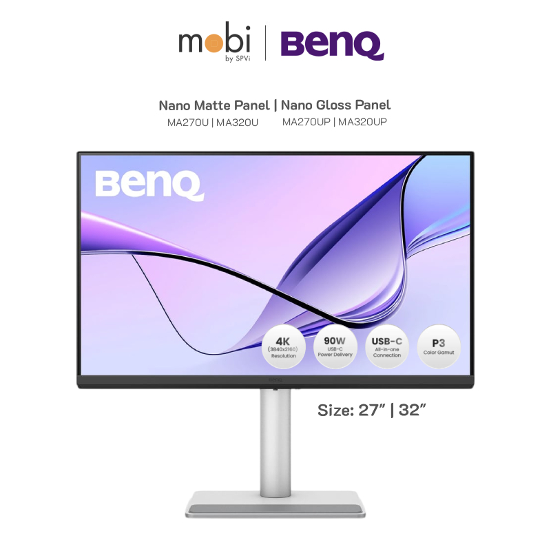 BenQ MA270U | MA270UP | MA320U | MA320UP จอมอนิเตอร์ 27นิ้ว / 32นิ้ว 4K 95% DCI-P3 Monitor for Macbo