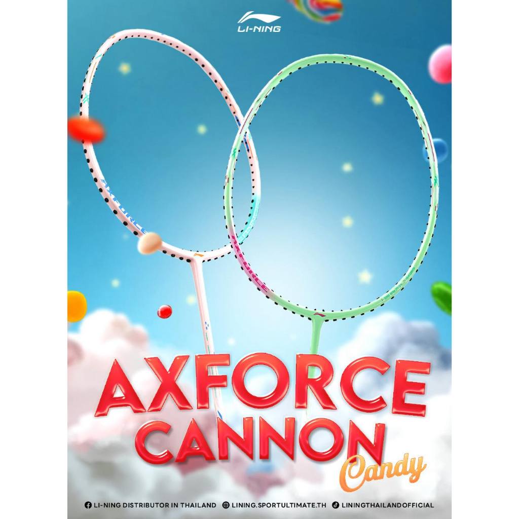 LI-NING ไม้แบดมินตัน รุ่น AXFORCE CANNON (4U/5U/6U) แถมซอง+พันด้าม+เอ็น พร้อมขึ้น ฟรี
