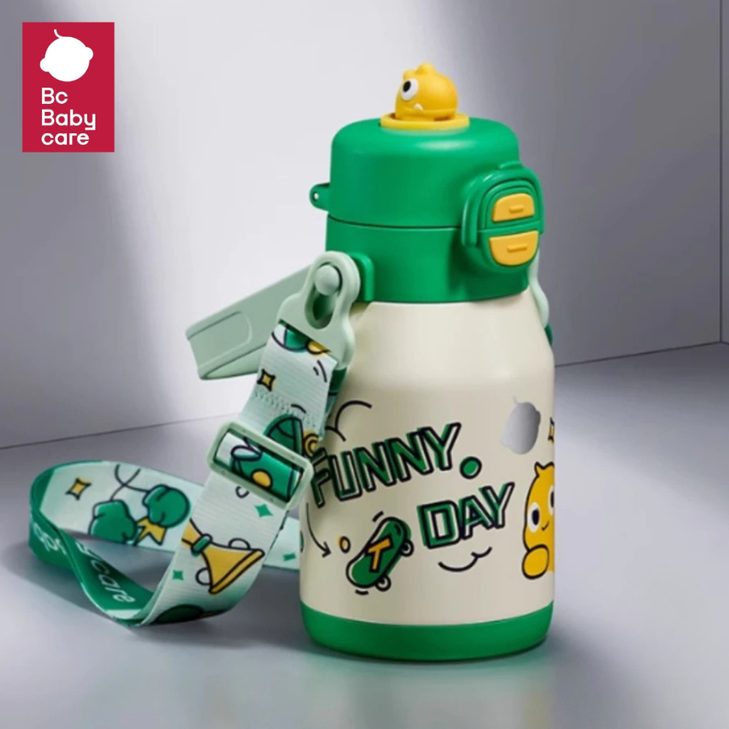 Babycare ขวดน้ำเด็ก 3-in-1 ขวดน้ำเก็บอุณหภูมิ พร้อมสายสะพาย ขนาด 600 ml. | BC Babycare Thailand