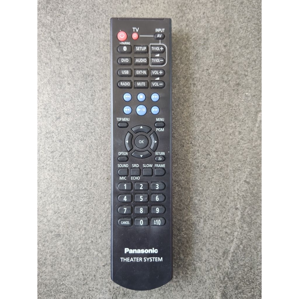 รีโมทPanasonic home Theater ของแท้ มือสอง ใช้กับเครื่องเล่นhome theater รุ่นSA-XH105, SC-XH105, SC-X