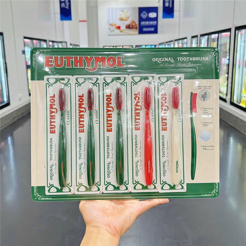 【 ยกแพ็ค 5 แท่ง】แปรงสีฟัน หัวยาว  แปรงสีฟันนาโน สินค้านำเข้า ขนแปรงนุ่มพิเศษ กําจัดคราบ Toothbrush