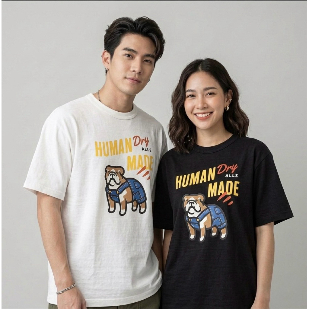 พร้อมส่งในไทย เสื้อยืด Human made Graphic T-shirt ลายEnglish Bulldog ออกใหม่ล่าสุดของแท้ 100%