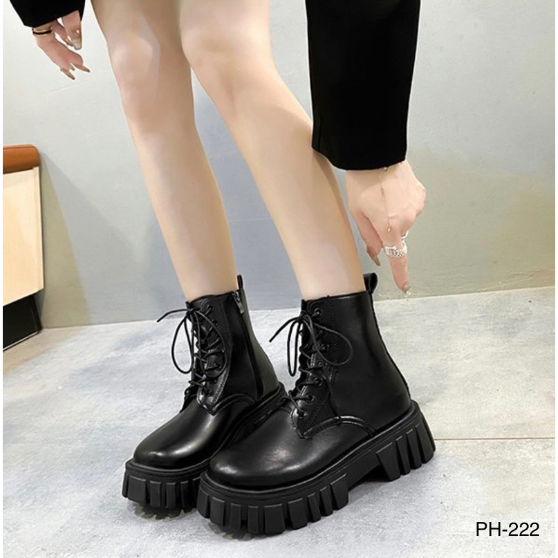 PH-222 รองเท้าบูท หนังหุ้มข้อน่ารักมาก ลมหนาวกำลังมาแล้ว