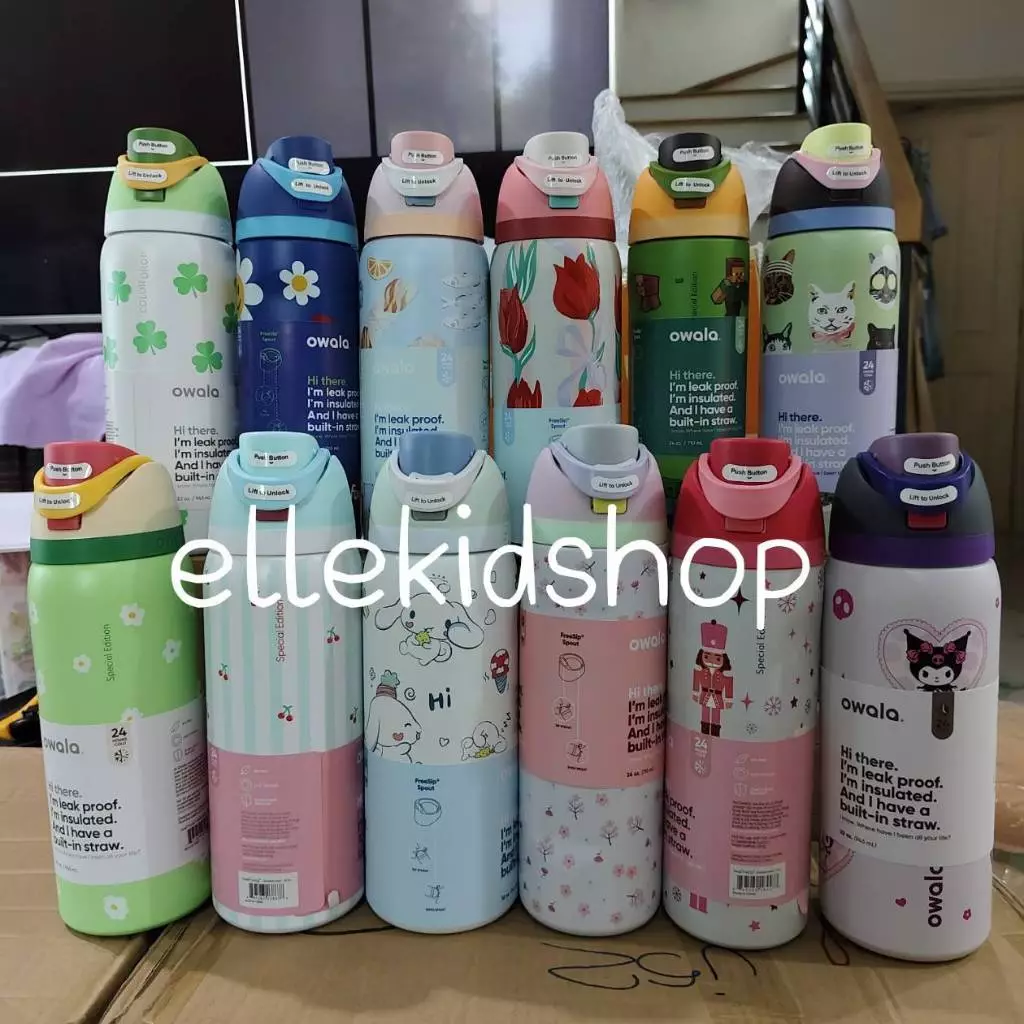 พร้อมส่ง ขวดน้ำเก็บอุณหภูมิ Owala FreeSip สแตนเลส304 24oz /32oz เก็บเย็นยาวนาน ดีไซน์ฝาปิดแน่น ไม่หกไม่ซึม