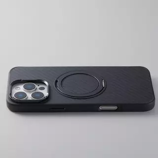 Connex Carbon Fiber เคส iPhone พร้อมขาตั้ง 360° หลังขุ่น กันกระแทก ชาร์จไร้สาย