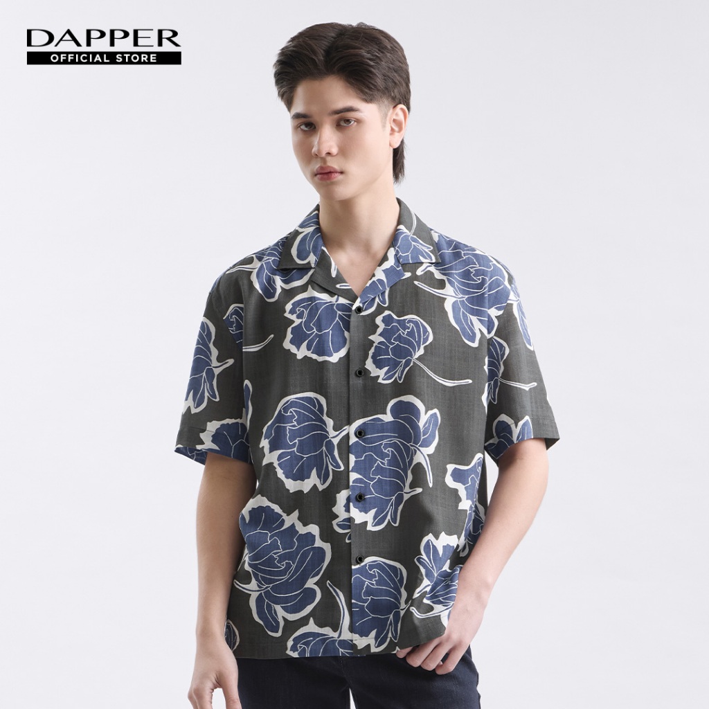 DAPPER เสื้อเชิ้ตแขนสั้น Botanica Print สีเขียว (BCS/GR/556HP)