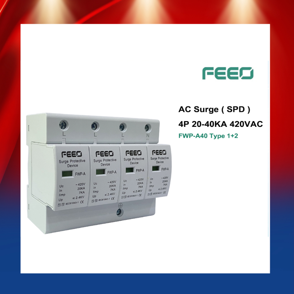 AC Surge Protection (SPD)4P 20-40KA 420VAC tpye 1+2