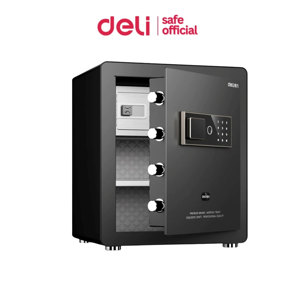 Deli ตู้เซฟนิรภัย ตู้เซฟสแกนลายนิ้วมือ ระบบดิจิตอล ล็อคหนา4แบบ ความปลอดภัยสูง รับประกัน 1ปี Safe box