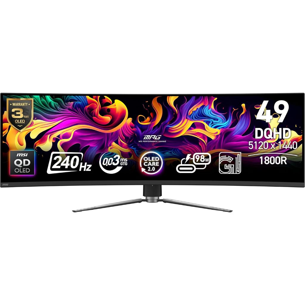 MONITOR MSI MPG 491CQPX QD- OLED 240Hz G-SYNC COMPATIBLE USB-C CURVED