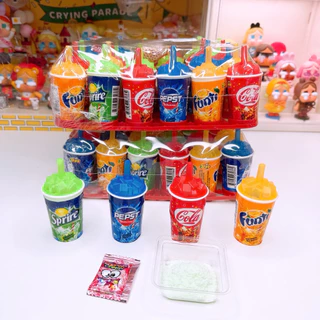 แคนดี้แก้วน้ำผงอัดลม และ ผงเป๊าะแป๊ะ แบบดูด 4 รส (1 แพ็ค 30 ชิ้น)