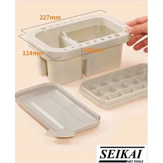 (KTS) ถังล้างช่องเก็บสี 18สี ใช้ล้างพู่กัน/มีจานสีและที่เสียบพู่กัน SEIKAI SE-SCH