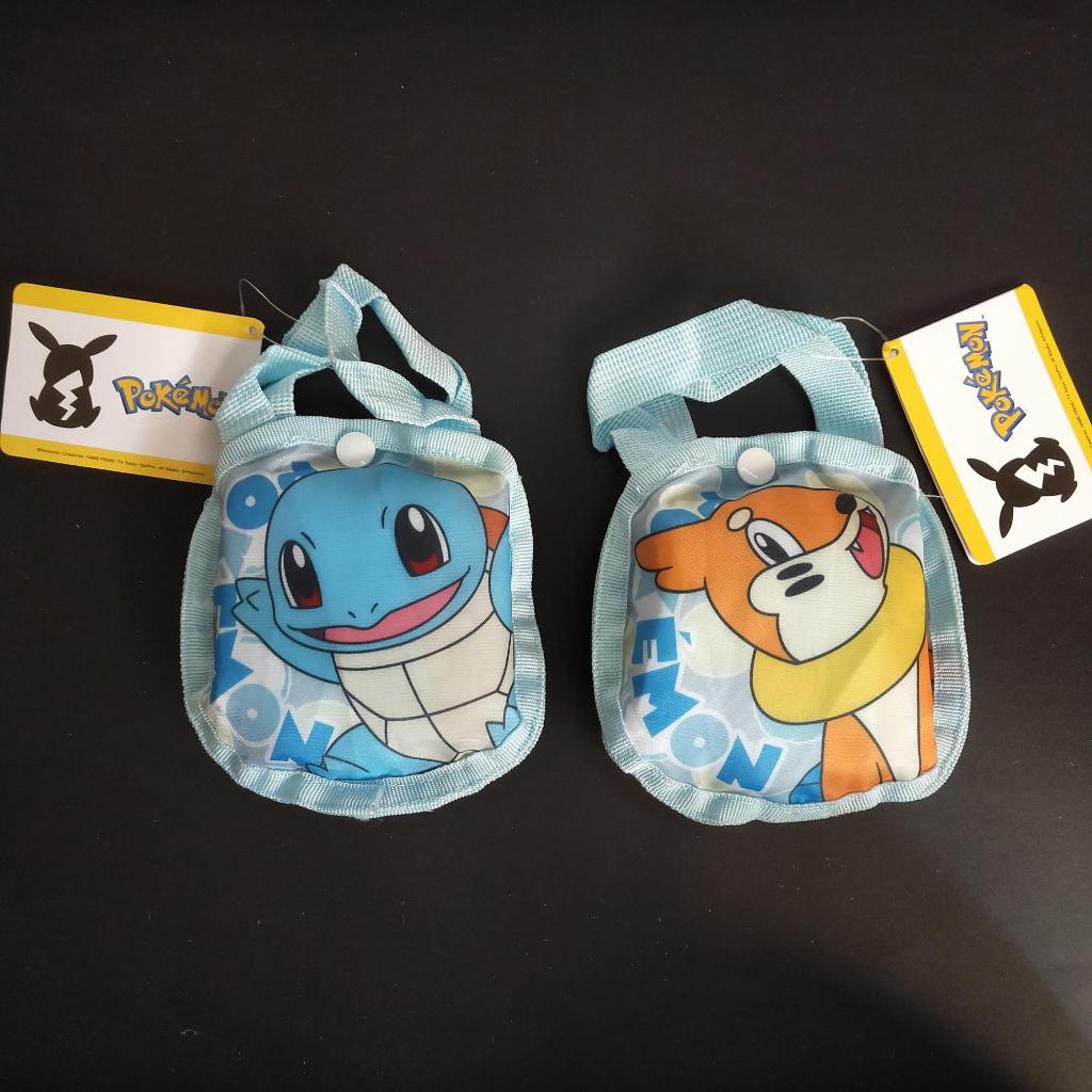 ถุงผ้า Pokémon พับเก็บได้ ลาย Squirtle / Buizel กระเป๋าช้อปปิ้งพกพา ลิขสิทธิ์แท้