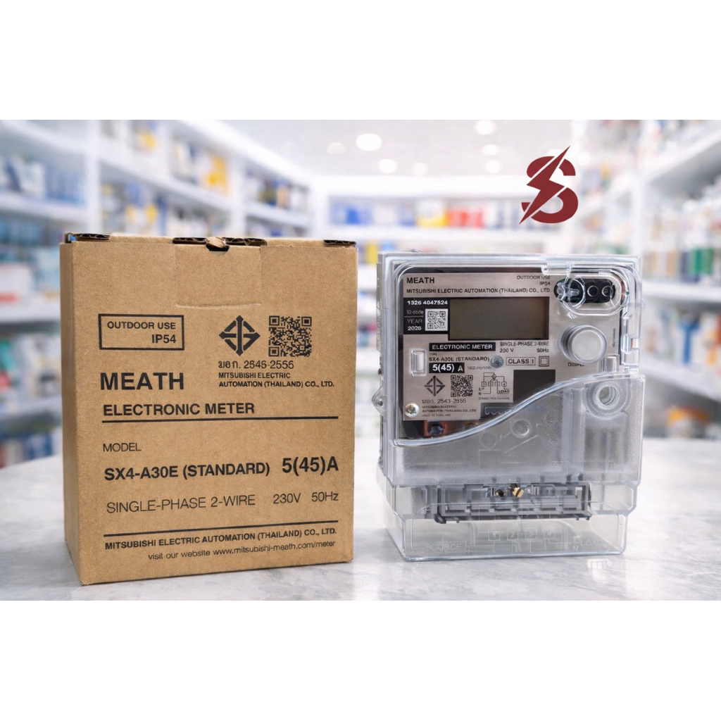 Mitsubishi มิเตอร์ไฟฟ้าดิจิตอล รุ่น SX4-A30E ขนาด 5(45)A *ของแท้ สแกน qr ได้ครับ* มีใบเทส ใบรับรอง