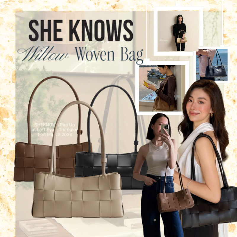 (ใช้โค้ดลดได้15%) 💫👸SHE KNOWS Willow Woven Bag ของแท้ 100%💯กระเป๋าสาน Shoulder Bag สะพายข้าง กระเป๋า