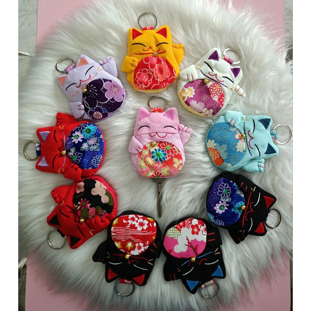 ที่ใส่พวงกุญแจบ้านฯหน้าแมวกวักนำโชค(สินค้าพร้อมส่ง)​