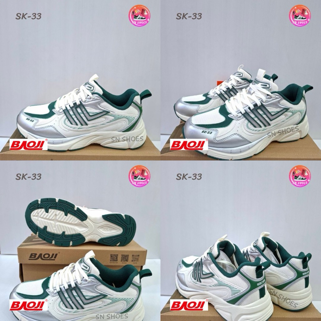 รองเท้าผ้าใบBAOJI เเท้100% SK33 รองเท้าผ้าใบผู้ชาย หญิง ไซร้ 37-45