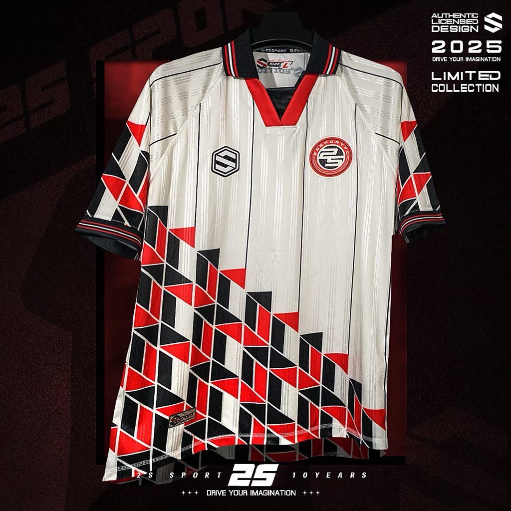 NEW! 2S COLLECTION LIMITED EDITION 🎉  เสื้อที่ทุกคนรอคอยจากแบรนด์ 2S SPORT⚽️ขาวลายดำ-แดง