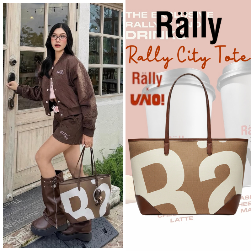 ☕️OUTLETS✅พร้อมส่ง🔥💯🔖Rally x UNO City Tote Limited House Blend Rally Movement Bag กระเป๋าทรง Tote กร