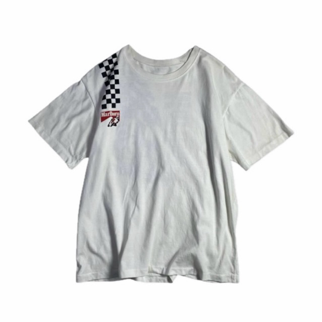 1990s vintage Marlboro racing team Single Stitch T-shirt ตะเข็บเดี่ยวบนล่าง