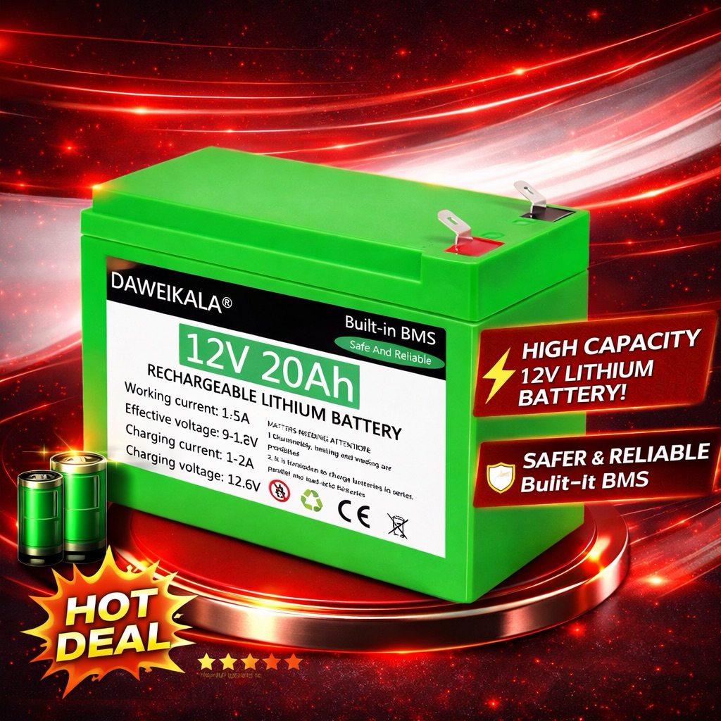 แบตเตอรี่ลิเธียม 12V 20A Battery Lithium 12V 20A แบตเตอรี่ลิเธียม 20AH แท้ 100% น้ำหนักเบา สำรองไฟ เครื่องพ่นยา